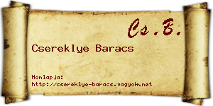 Csereklye Baracs névjegykártya